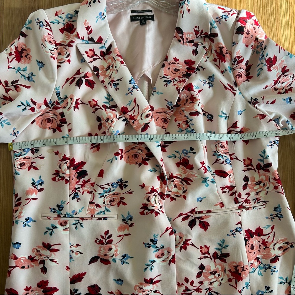 Lane Bryant Pink Floral Open-Front Blazer - Picture 8 of 9